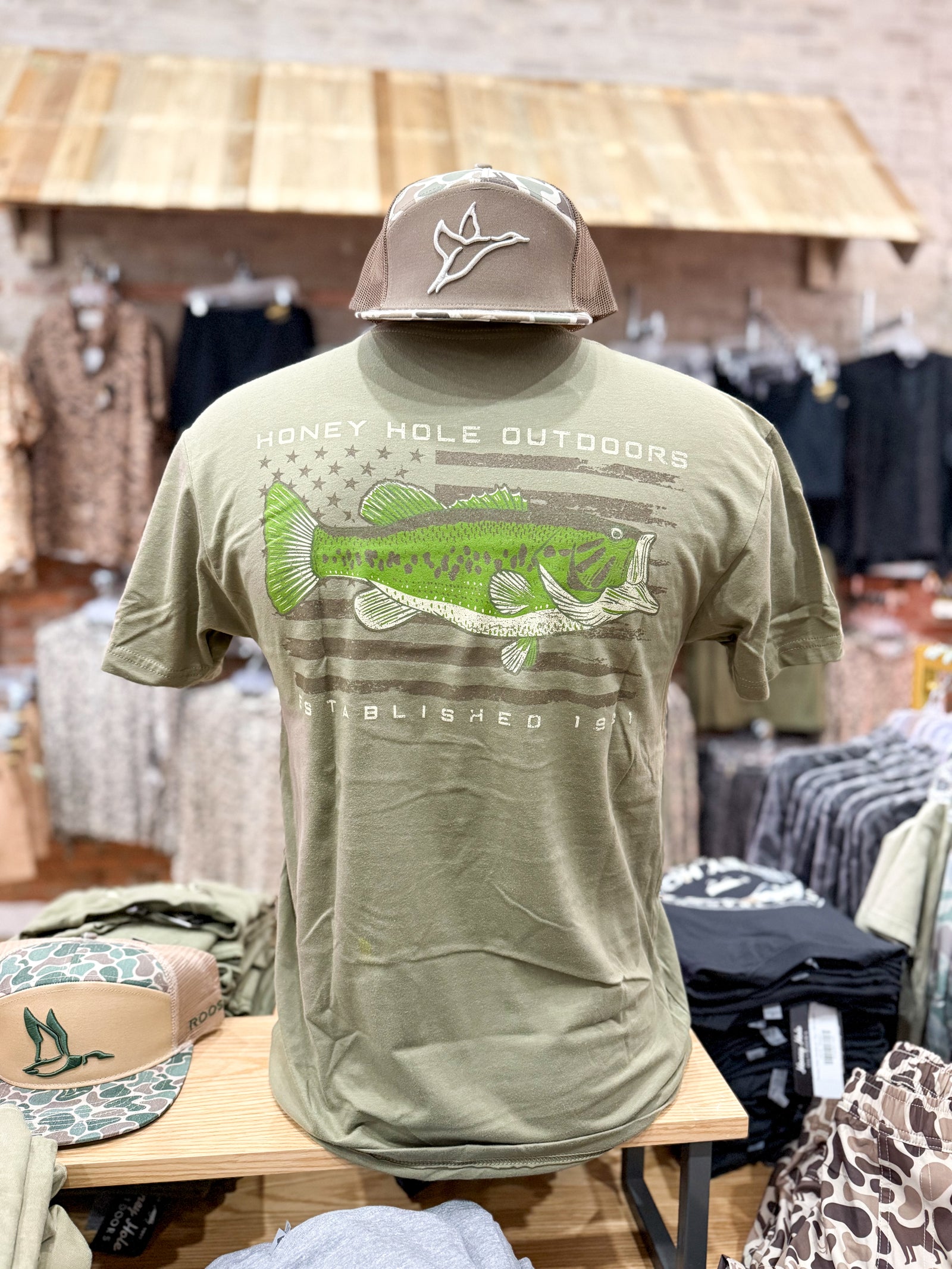 Honey Hole Outdoors Tee - Bass Flag