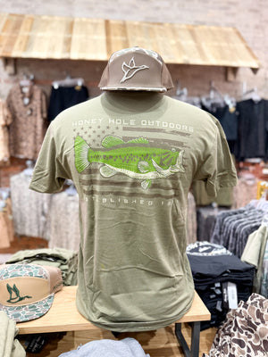 Honey Hole Outdoors Tee - Bass Flag