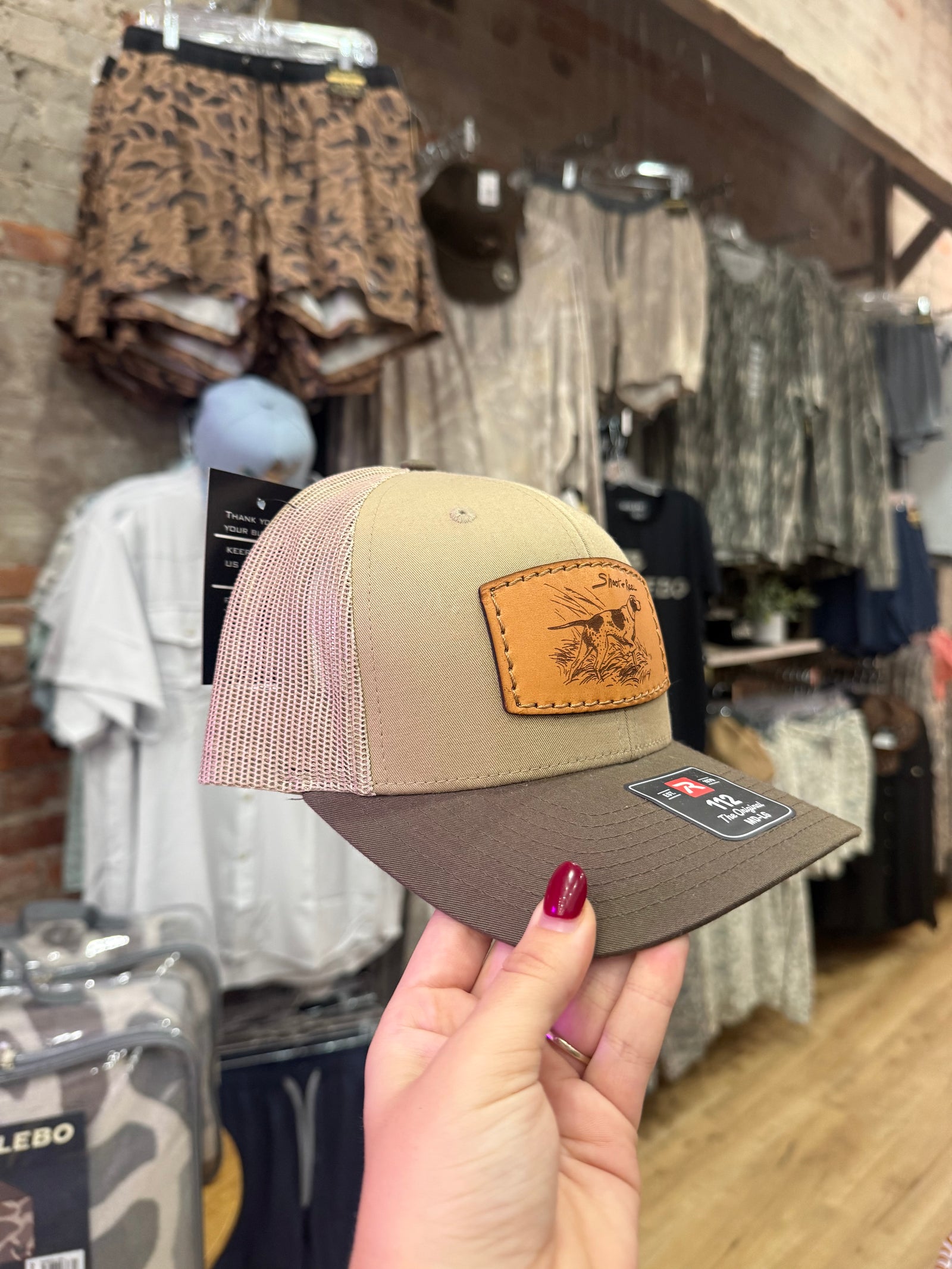 Shoot & Reel Bird Dog Patch Hat - Khaki/ Chocolate