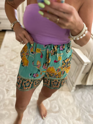 Daphne Tropical Printed Shorts