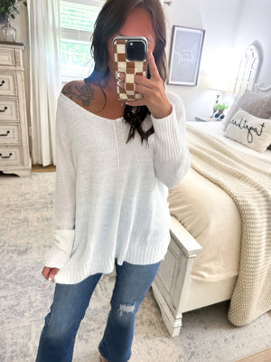 Let's Keep Going Oversized Knit Sweater - Ivory