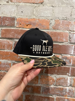 Good Ole Boys Lab Black/Camo Rope Performance Hat