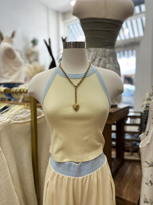 Summer Dreams Razer Back Crop Top - Butter Cream