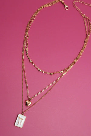 Square Bow Epoxy Charm Necklace