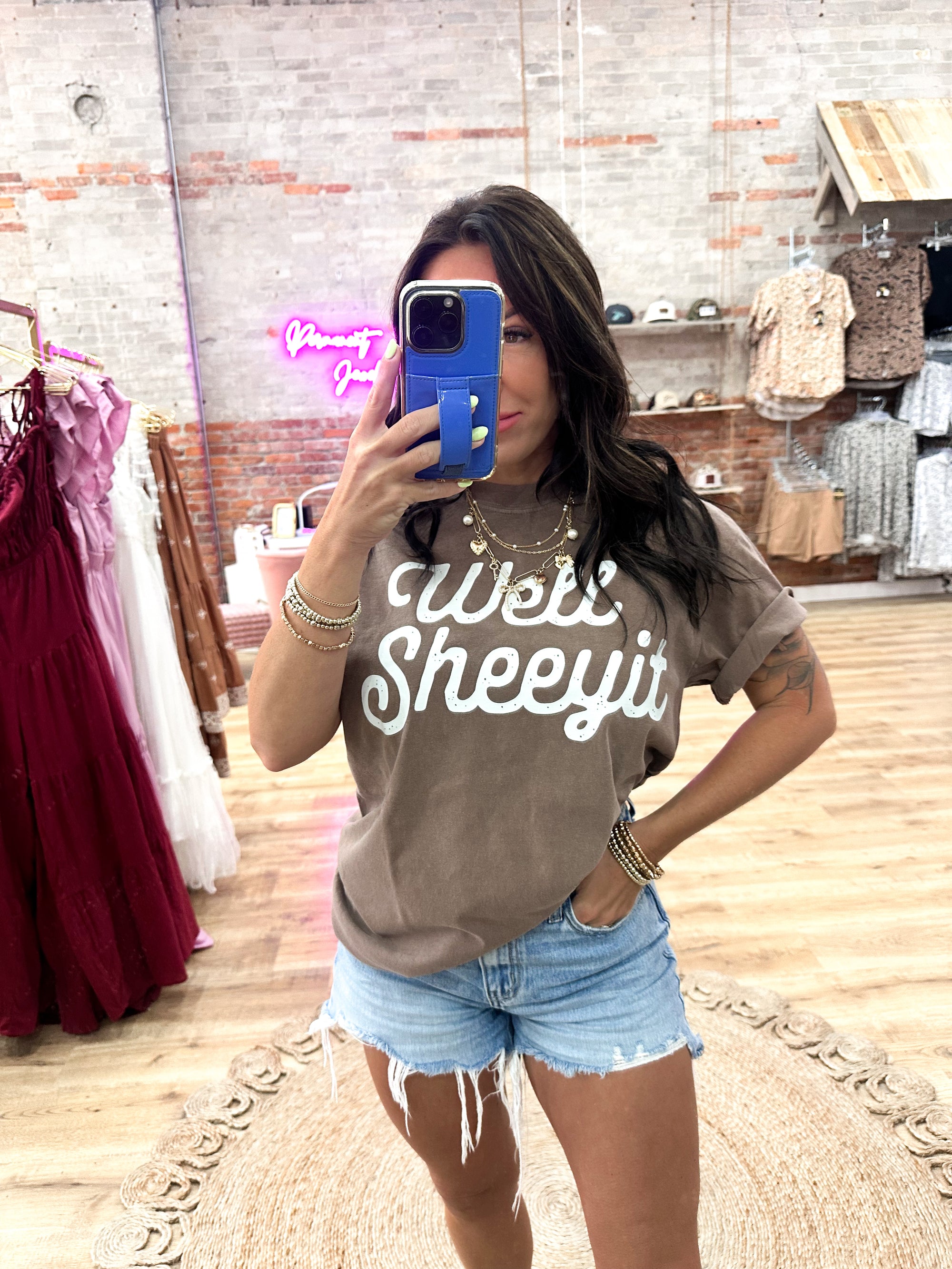 Well Sheeyit Comfort Color Tee- Mocha
