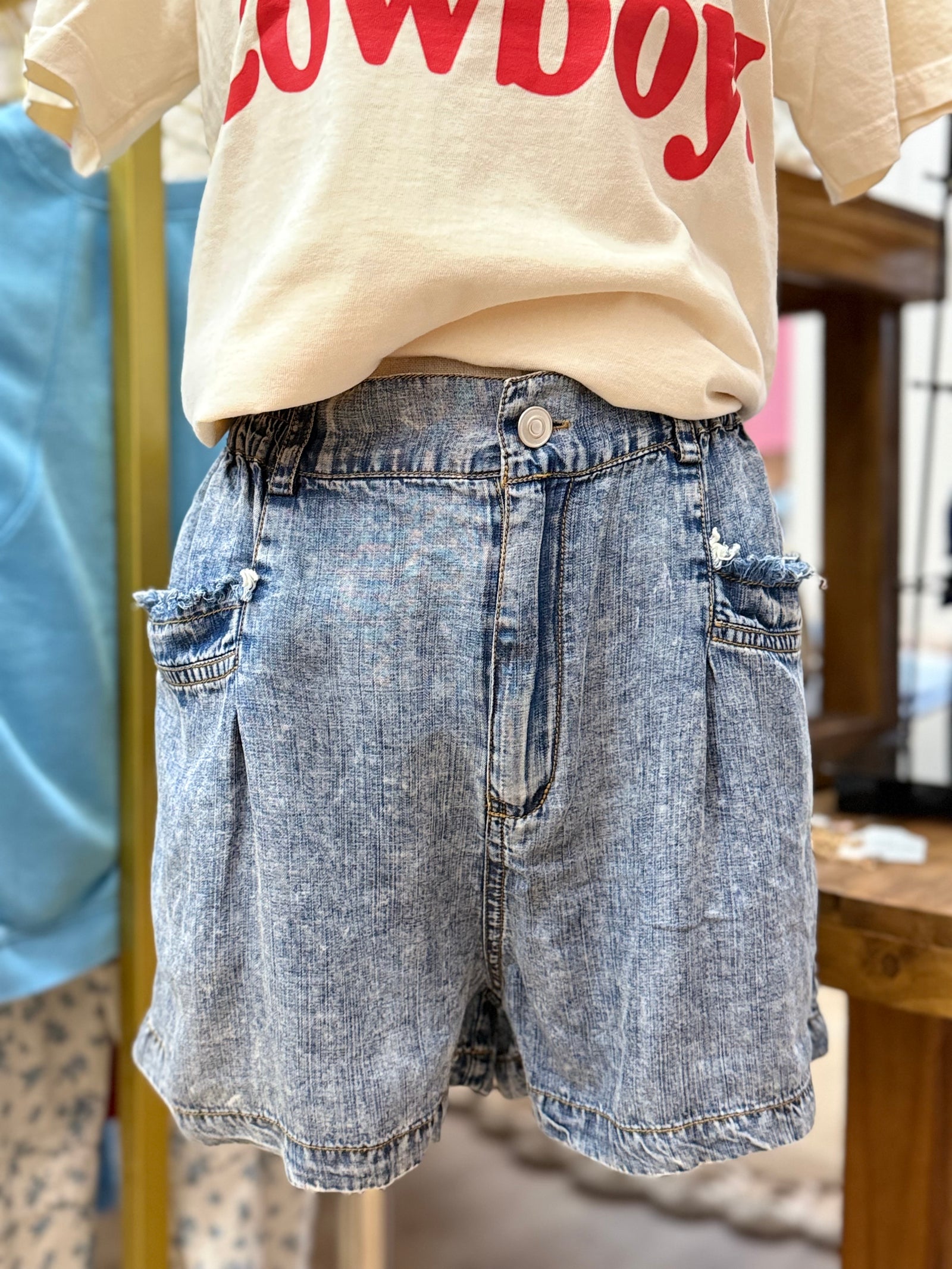 Find The Good Stone Washed Shorts