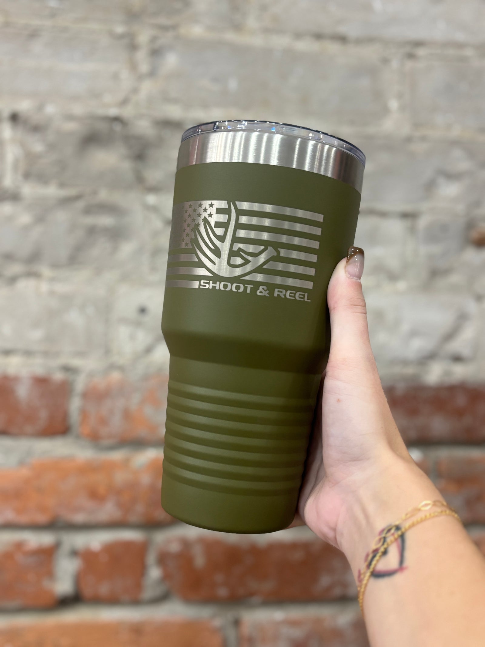 Shoot & Reel 30oz Tumbler- Antler Flag