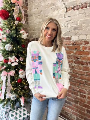 Feeling Festive Sequin Nutcracker Sweater
