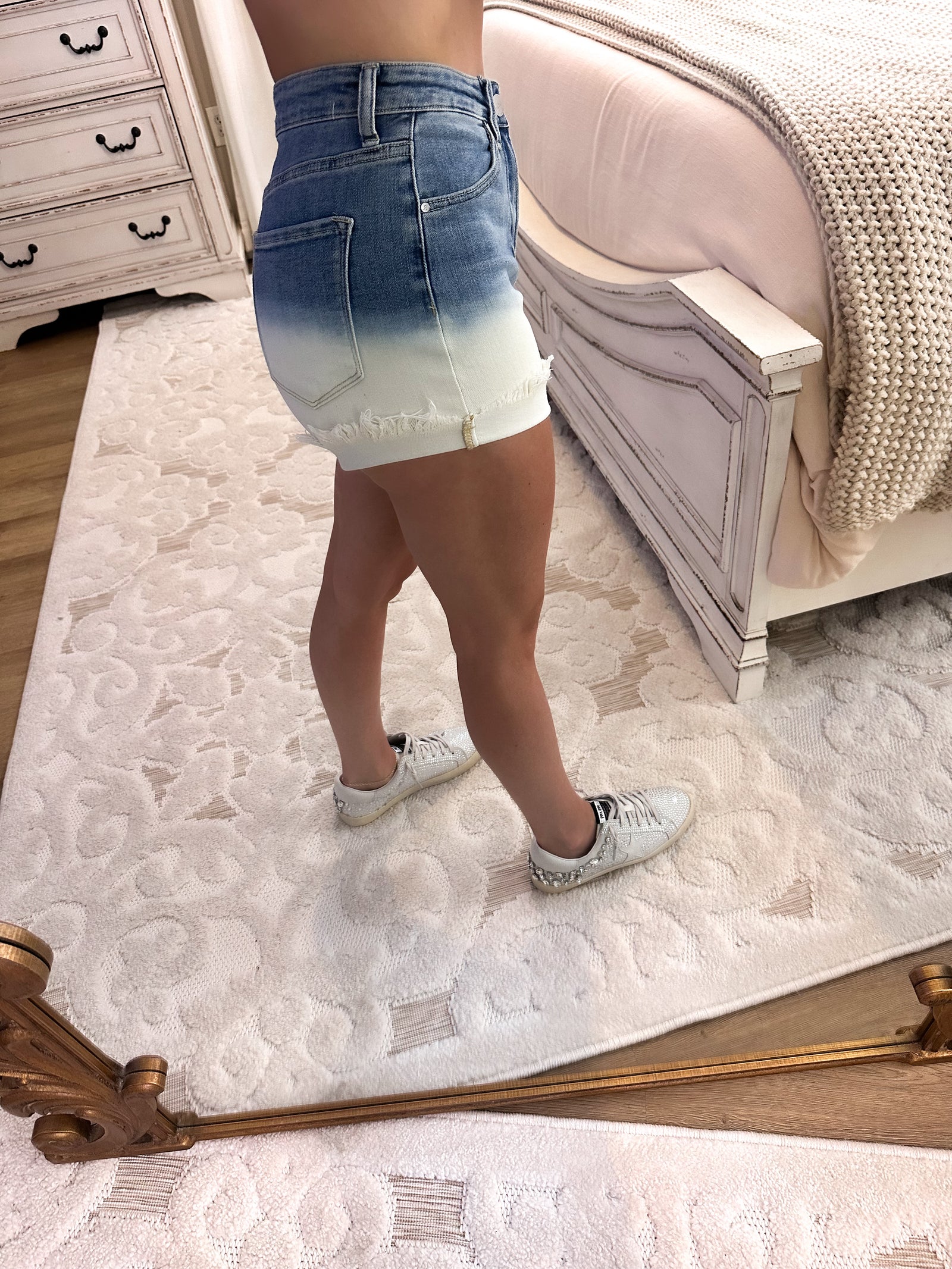 Kelsey High Rise Two-Tone Ombre Shorts