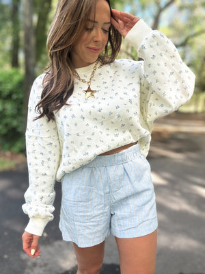 Leigha Long Sleeve Floral Pullover