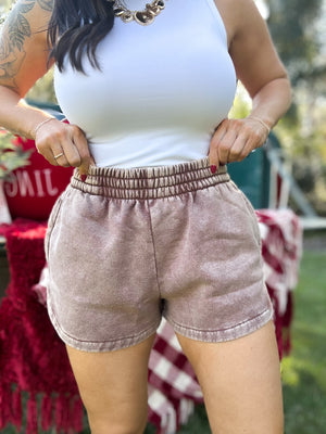 DOORBUSTER - Jeri Acid Washed Shorts - Brown