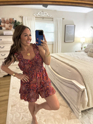 Lane Floral Smocked Bodice Romper