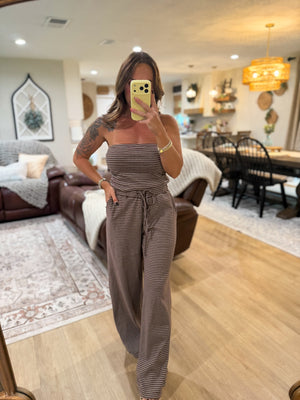 Georgina Striped Pants - Brown