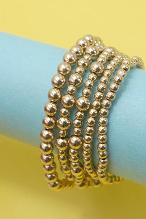 Gold Beaded Bracelet Stack