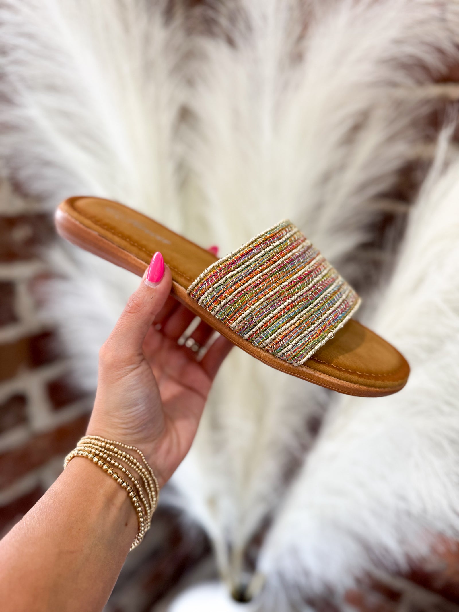 Kate Stitched Sandals - Multi