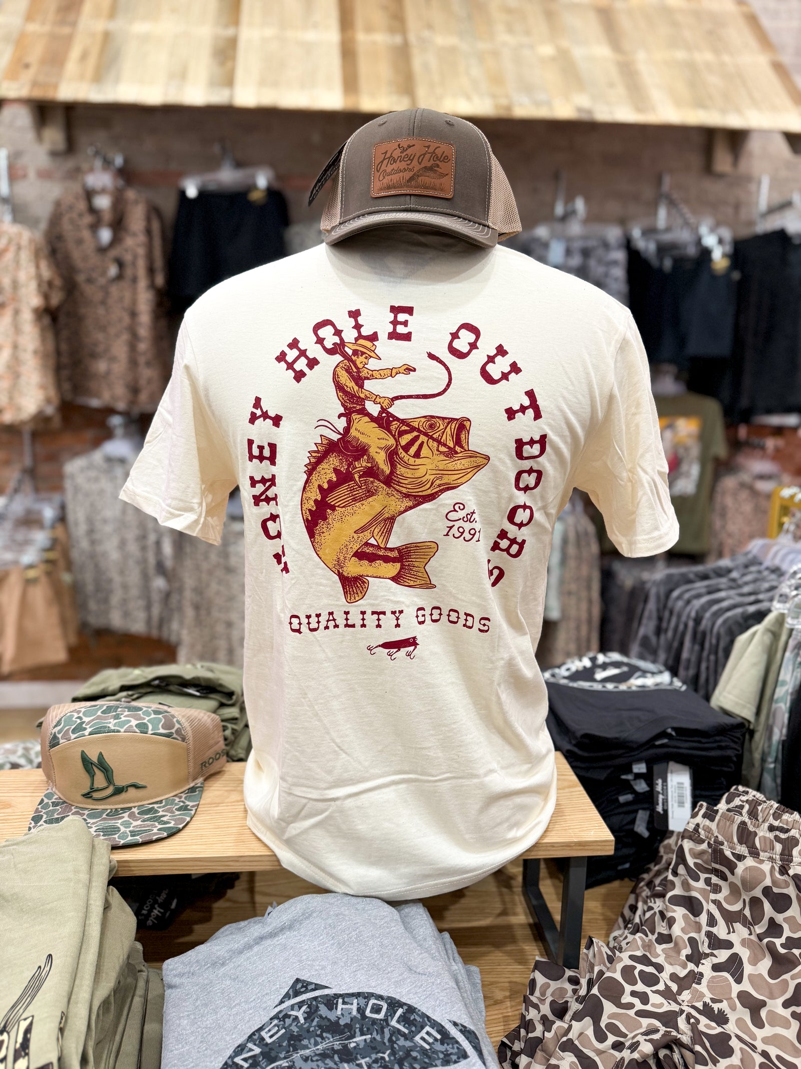 Honey Hole Outdoors Tee - Bass Cowboy