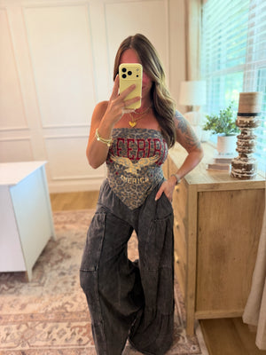 Free Bird Scarf Top - Leopard