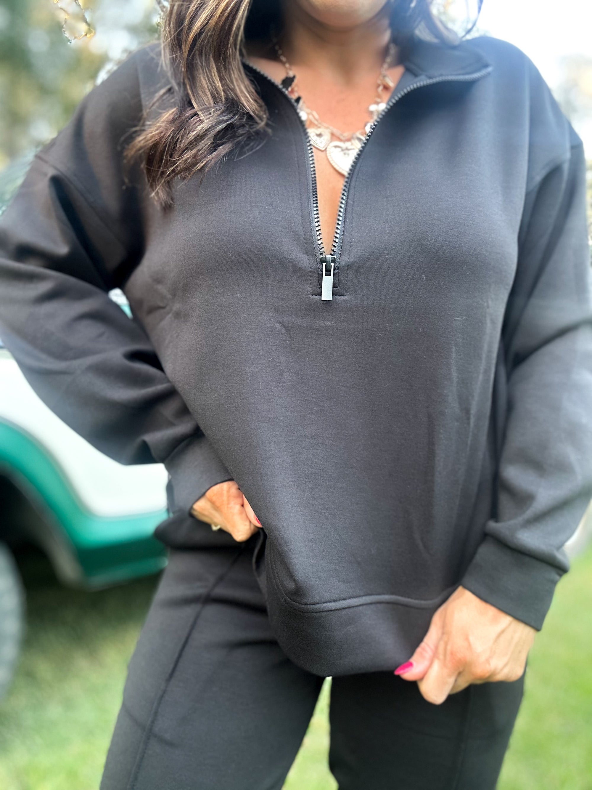 DOORBUSTER - Britt Half Zip Pullover - Black