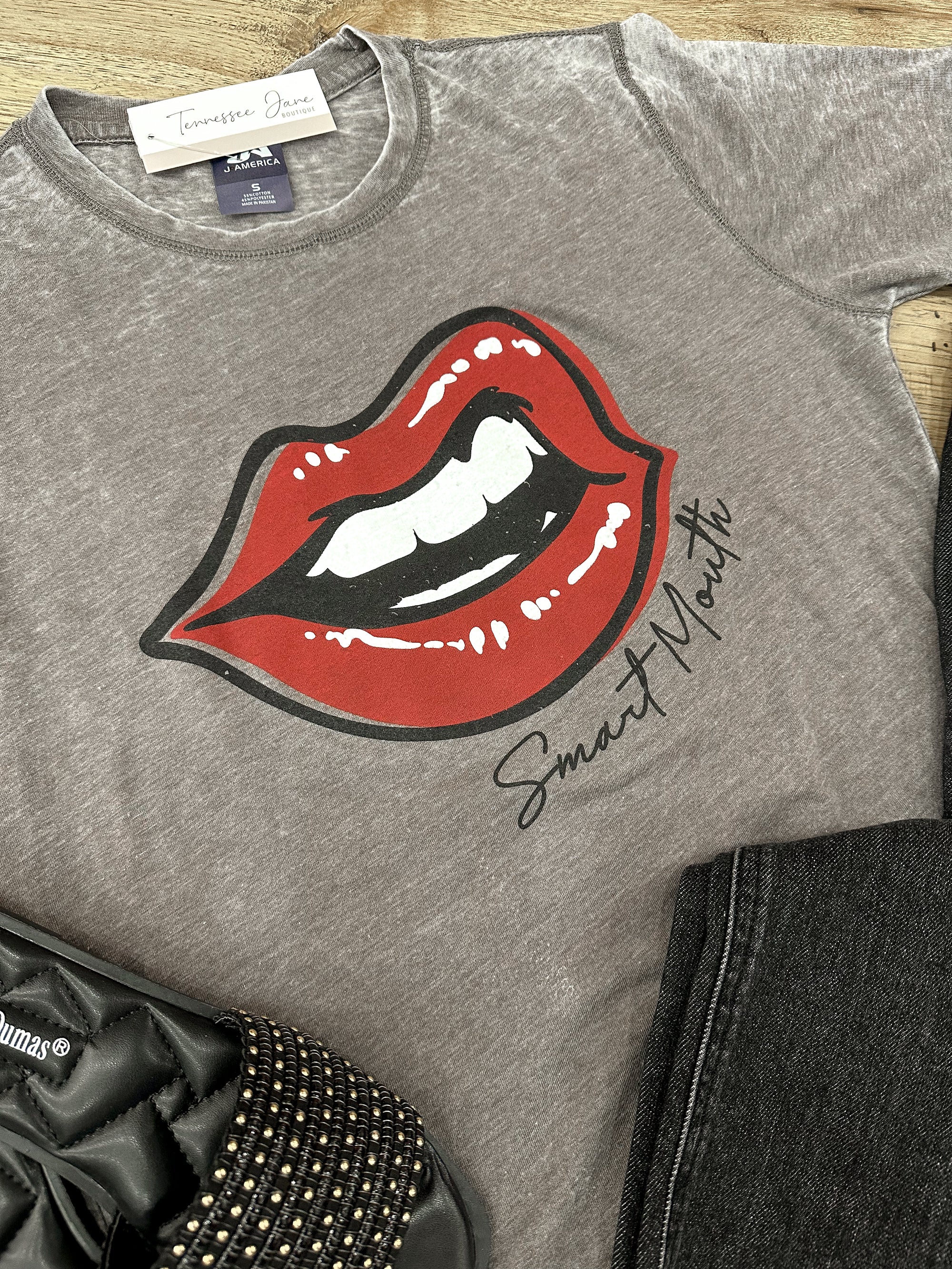 Smart Mouth Acid Washed Tee