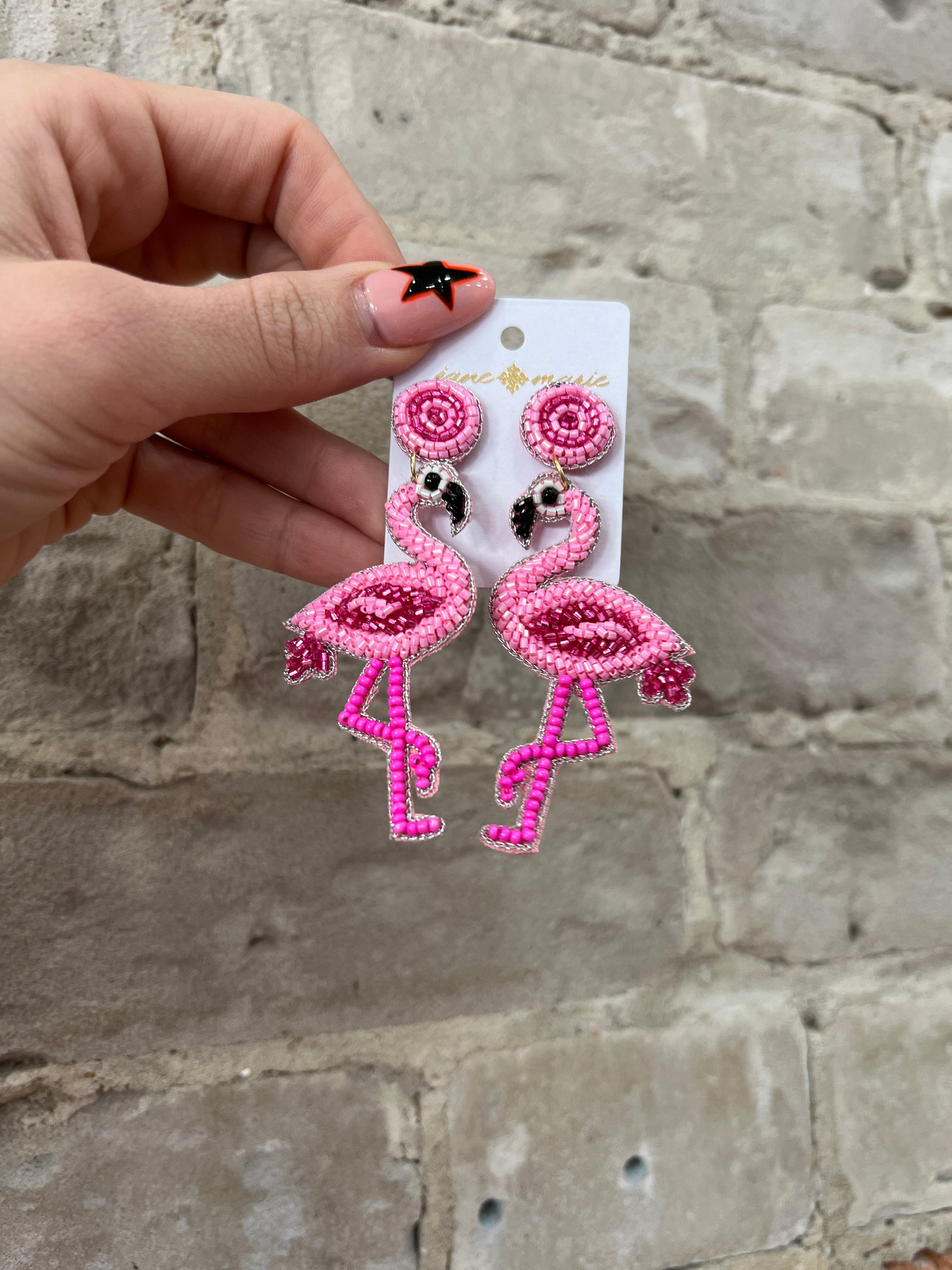 Flamingo Beaded Earrings