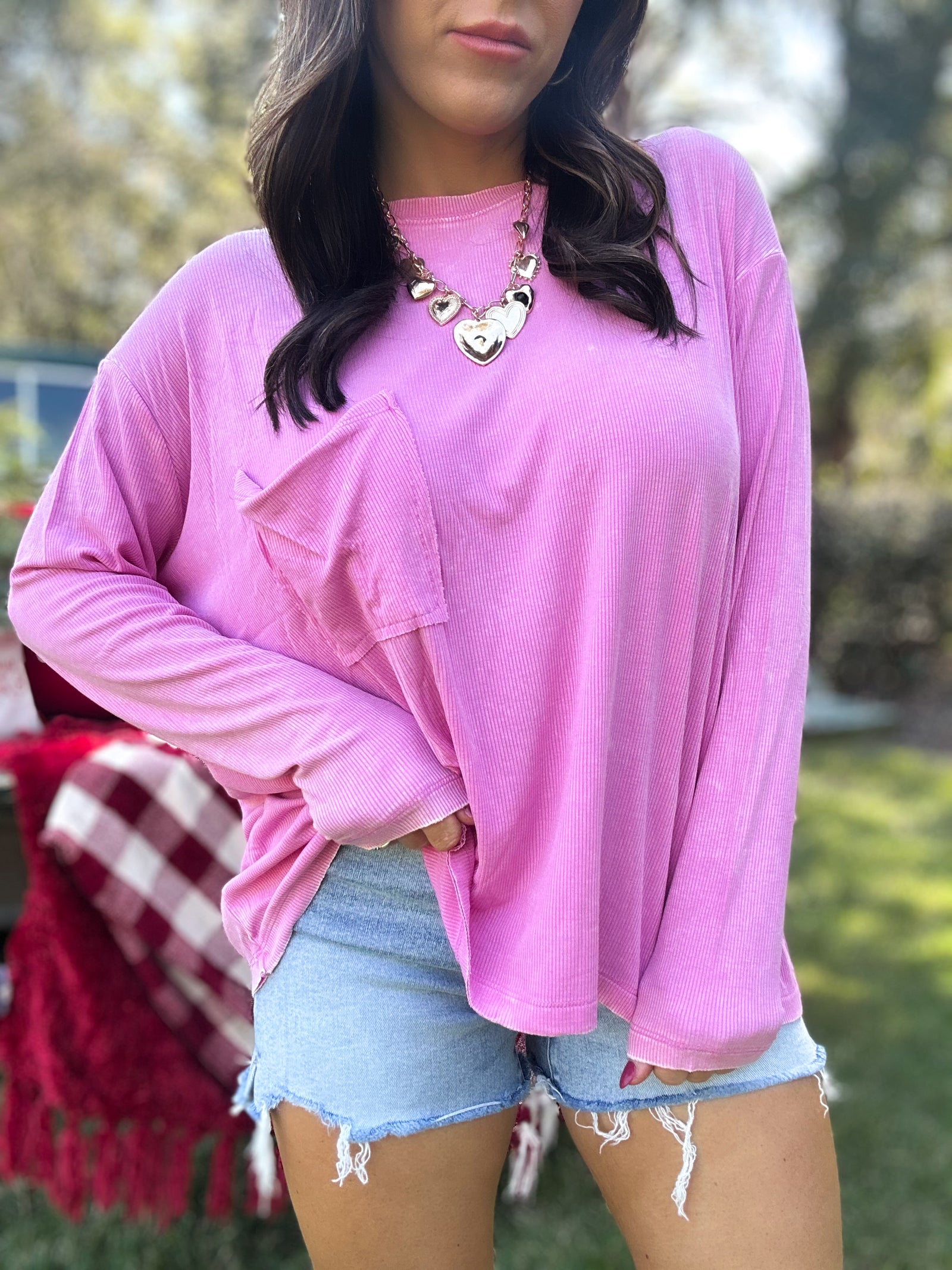 DOORBUSTER - Remi Ribbed Dolman Top - Mauve