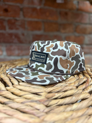 Local Boy Woven Label Rope Hat Brown Camo