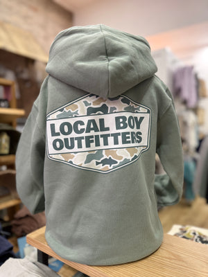 Local Boy Youth Brushwood Hoodie - Fish Camo Diamond Crest