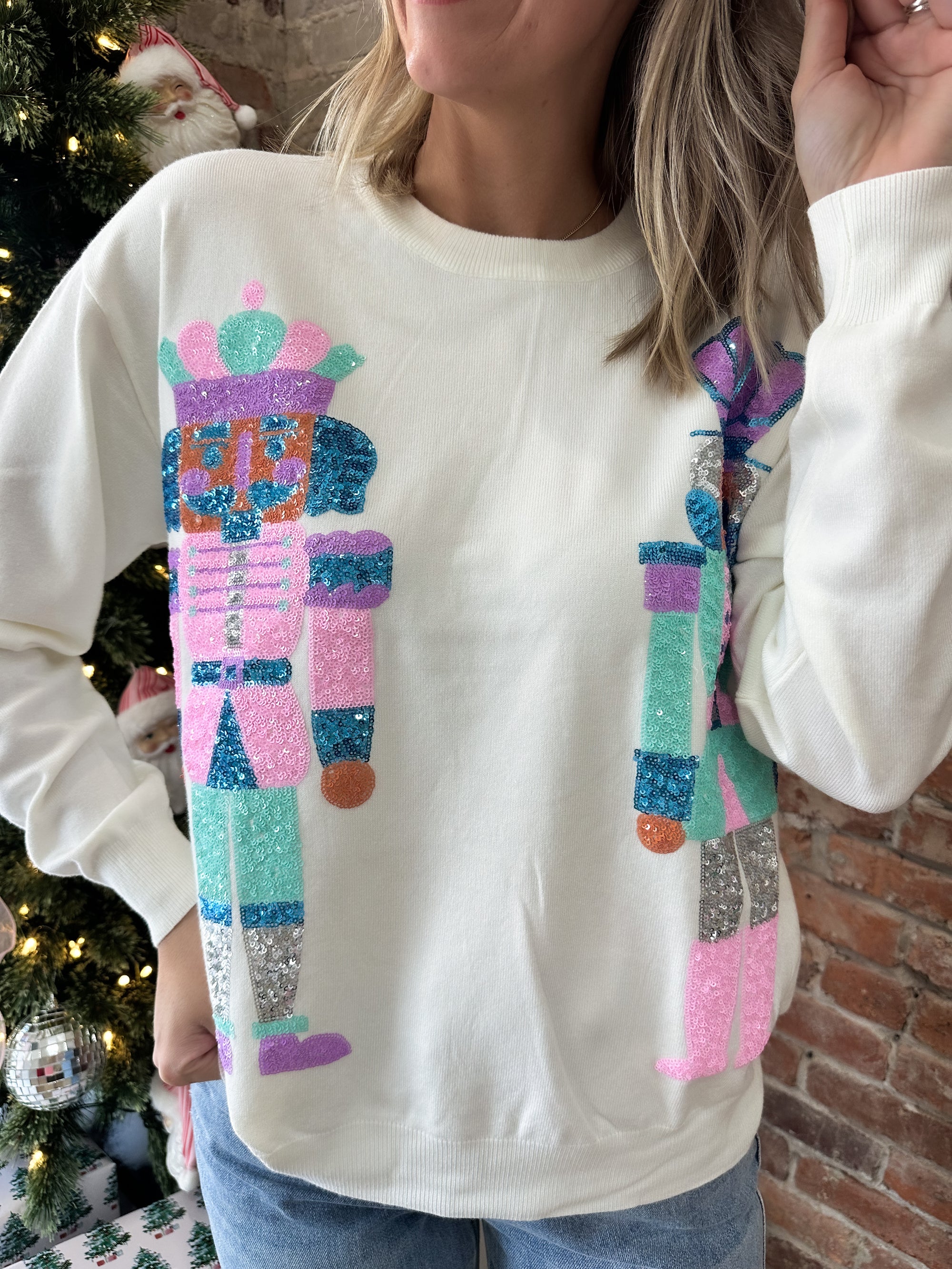 Feeling Festive Sequin Nutcracker Sweater