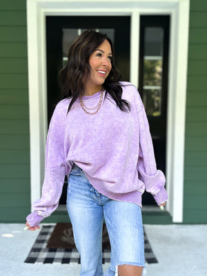 Lennon Acid Wash Oversized Fleece Pullover