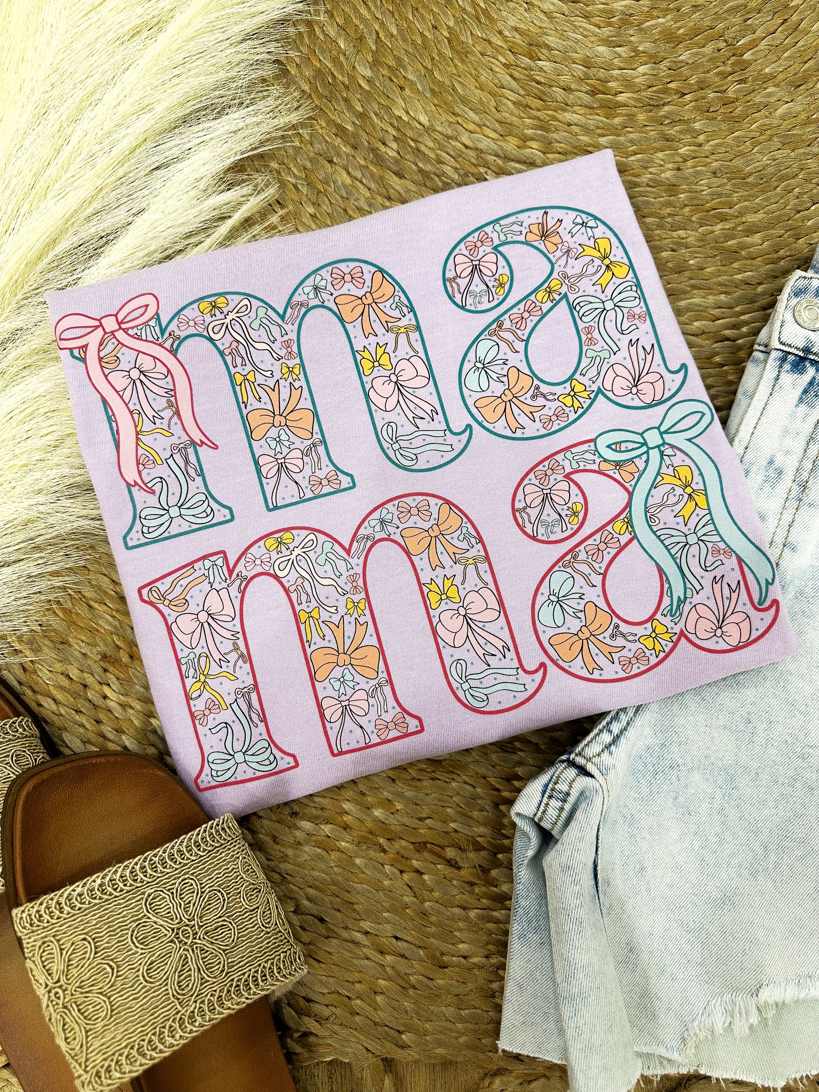 Mama Assorted Bows Comfort Colors Tee