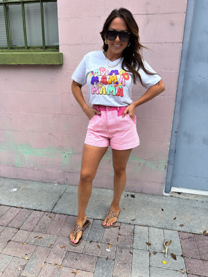 Beyond A Memory Color Block Pink Shorts