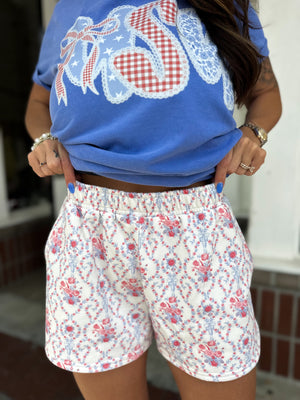 Emmie Floral Print French Terry Shorts