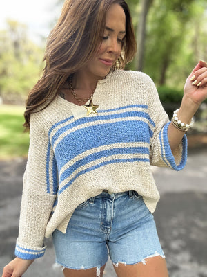 Kenna Oversized Knitted Striped Top