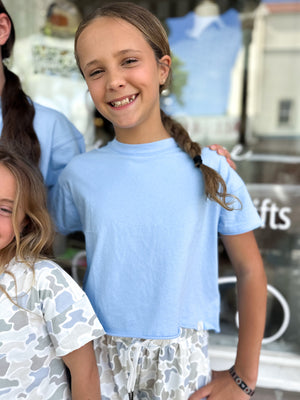 Youth Local Girl Boxy Crop Tee - Periwinkle