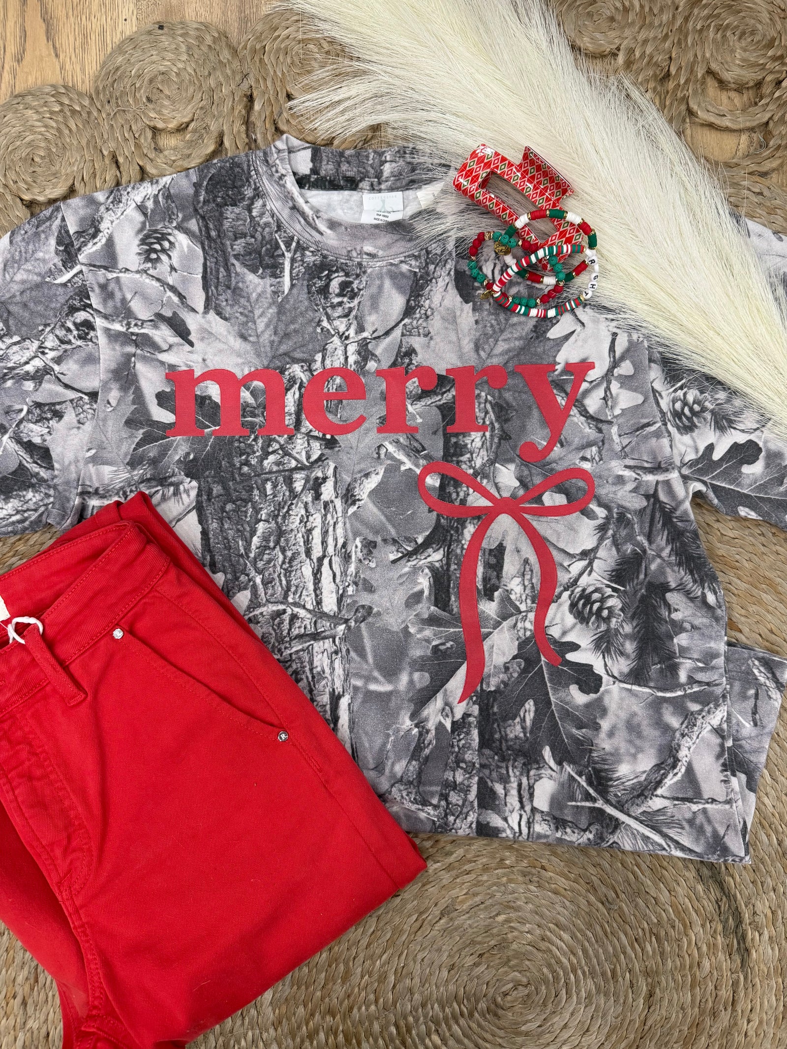 Merry Gray Camo Oversized Tee