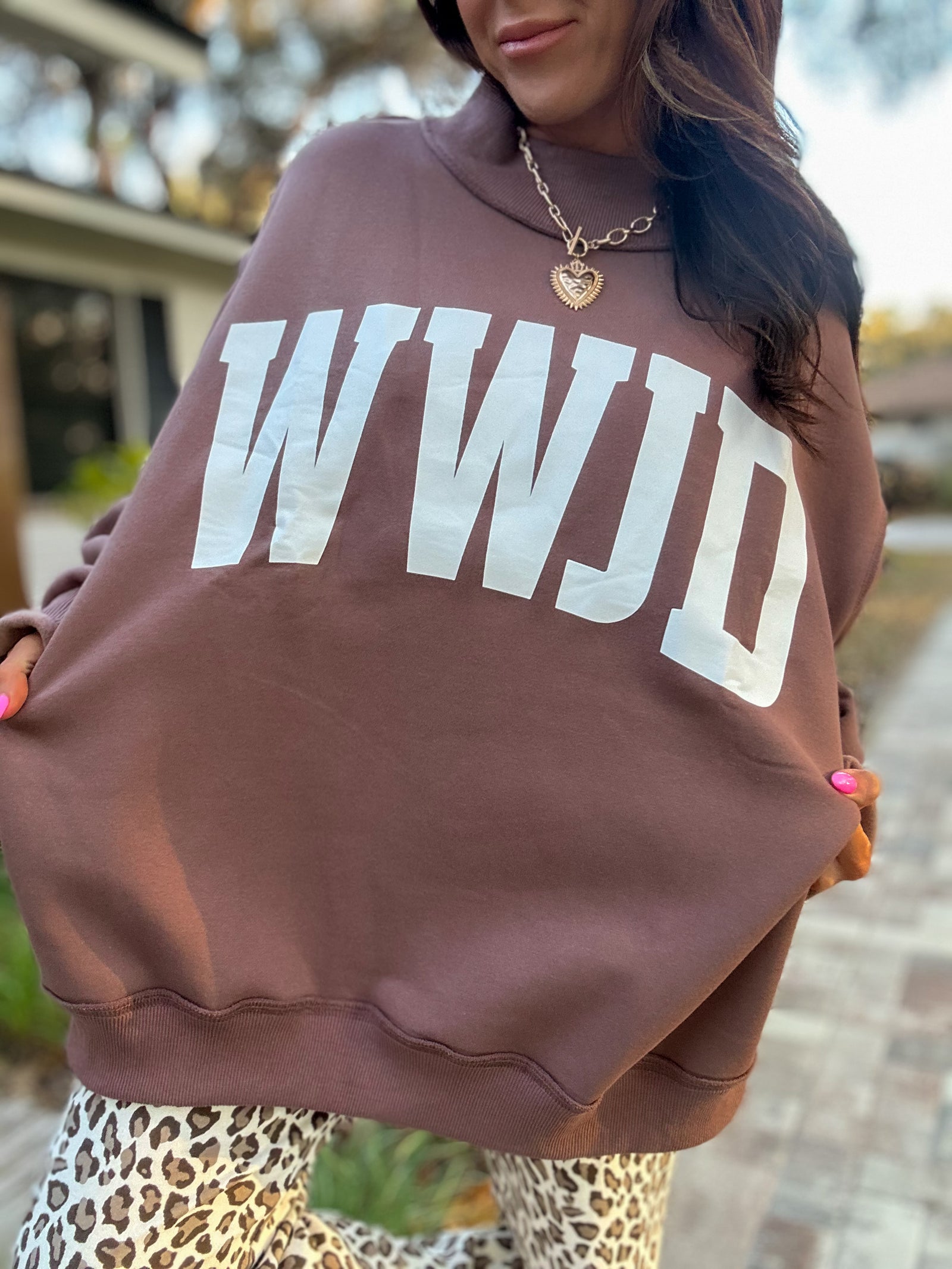 WWJD & Amen Reversible Mock Neck