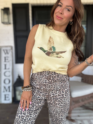 Duck Darling Sweater Vest- Lemon Cream