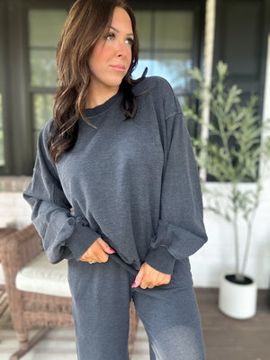 Andrea Mineral Washed Pullover - Black