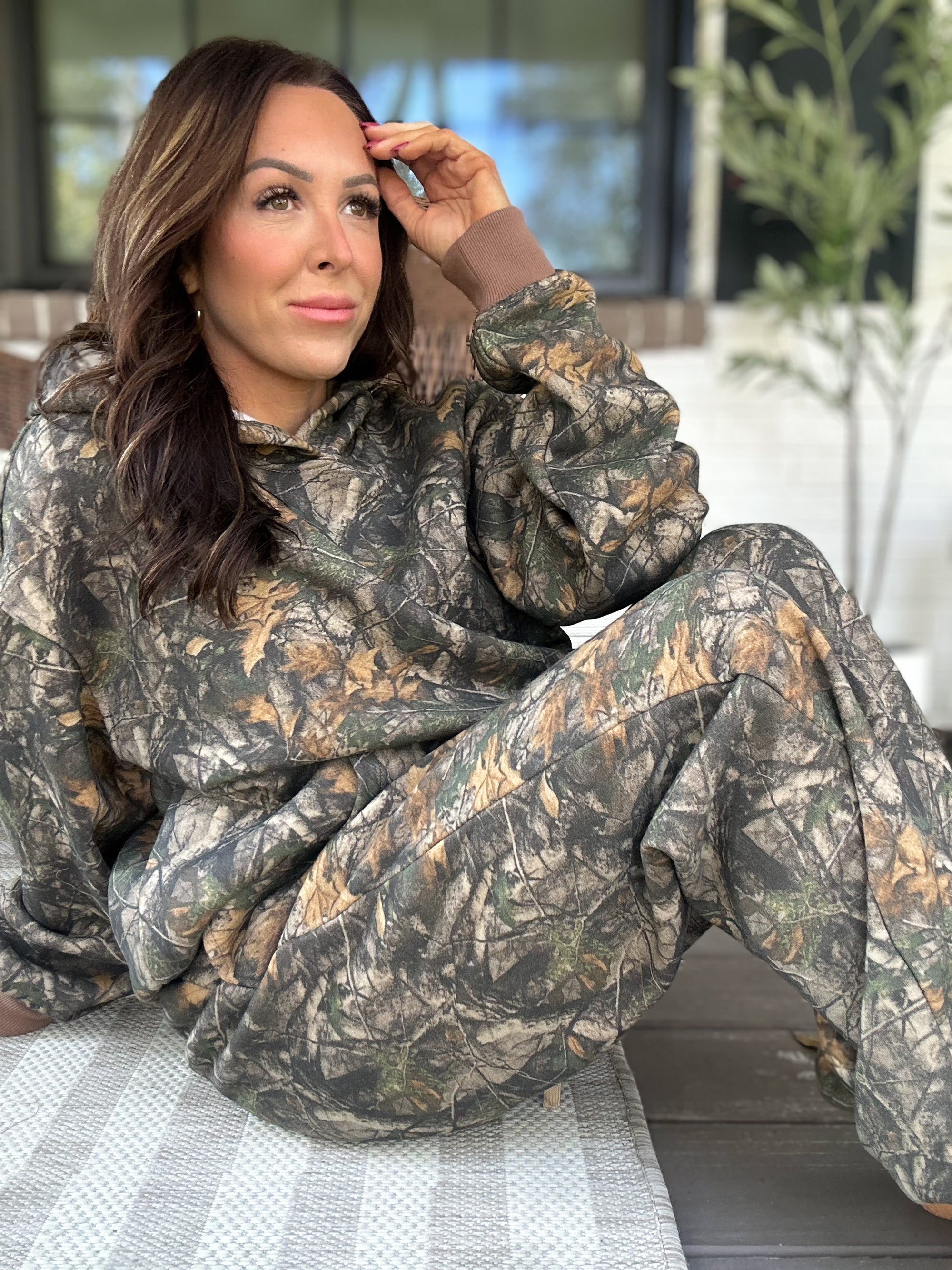 Bayou Dark Woodland Camo Oversized Fleeced Hoodie