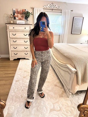 Jackson Leopard Washed Denim Jeans