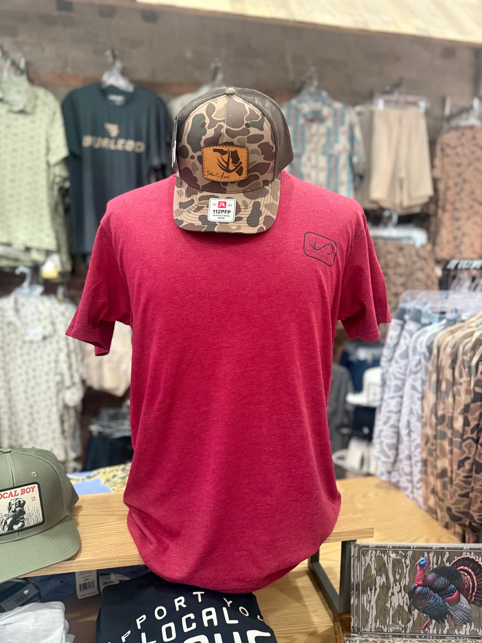 Shoot & Reel FL Flag/Deer Tee - Red