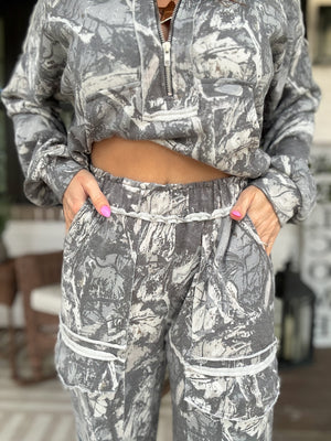 Jade Vintage Wash Camo Cargo's