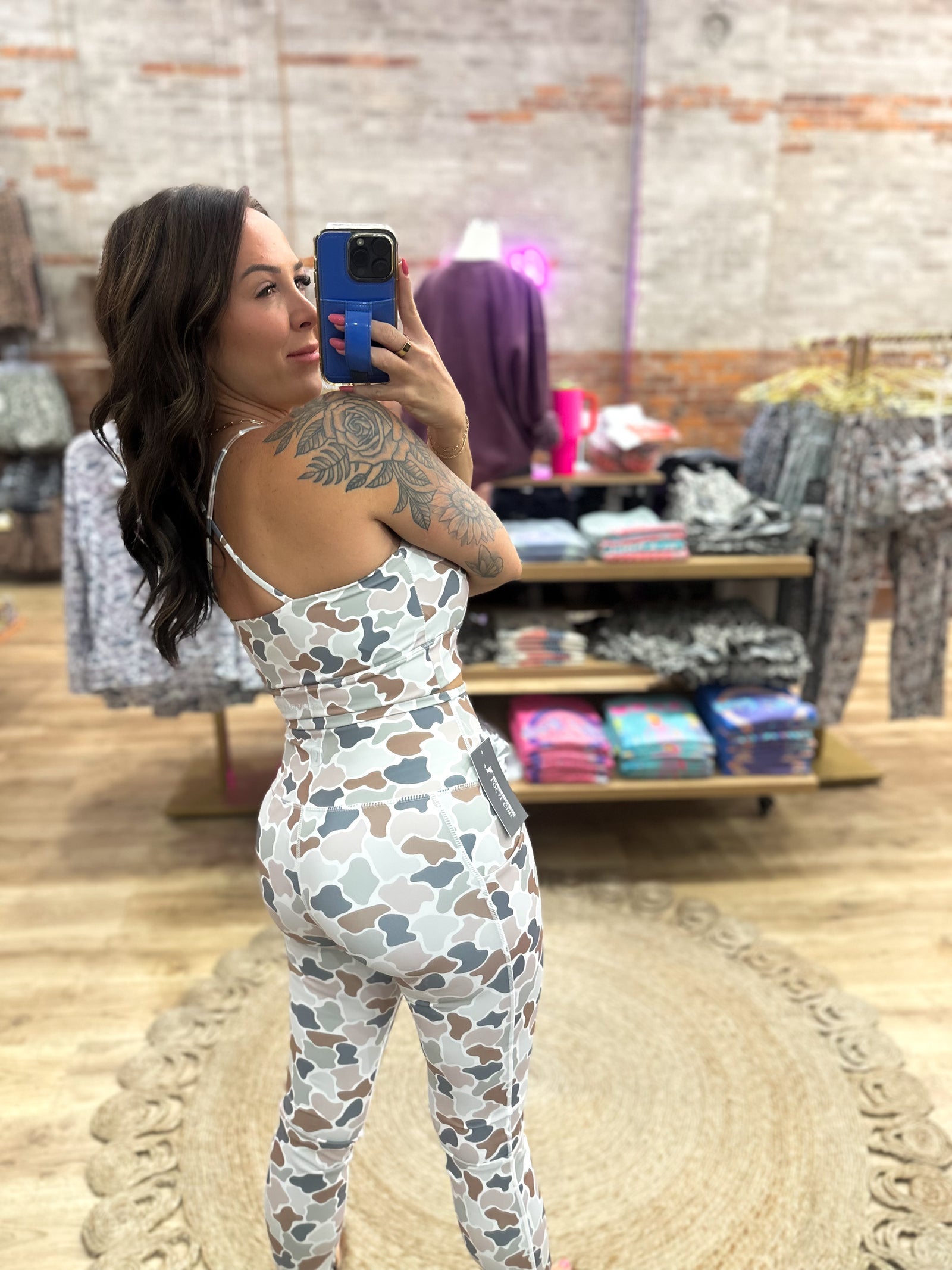 Local Girl Sports Bra - Forest Camo Flora