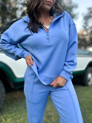 DOORBUSTER - Britt Half Zip Pullover - Blue
