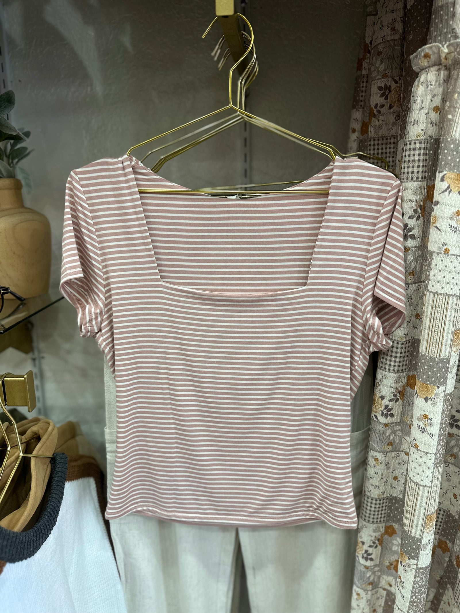 Bold Move Striped Top - Mauve