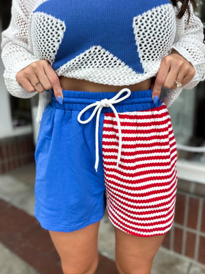 Annie Multi Textured Striped Shorts
