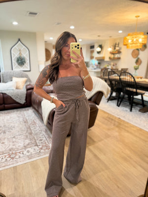 Georgina Striped Pants - Brown