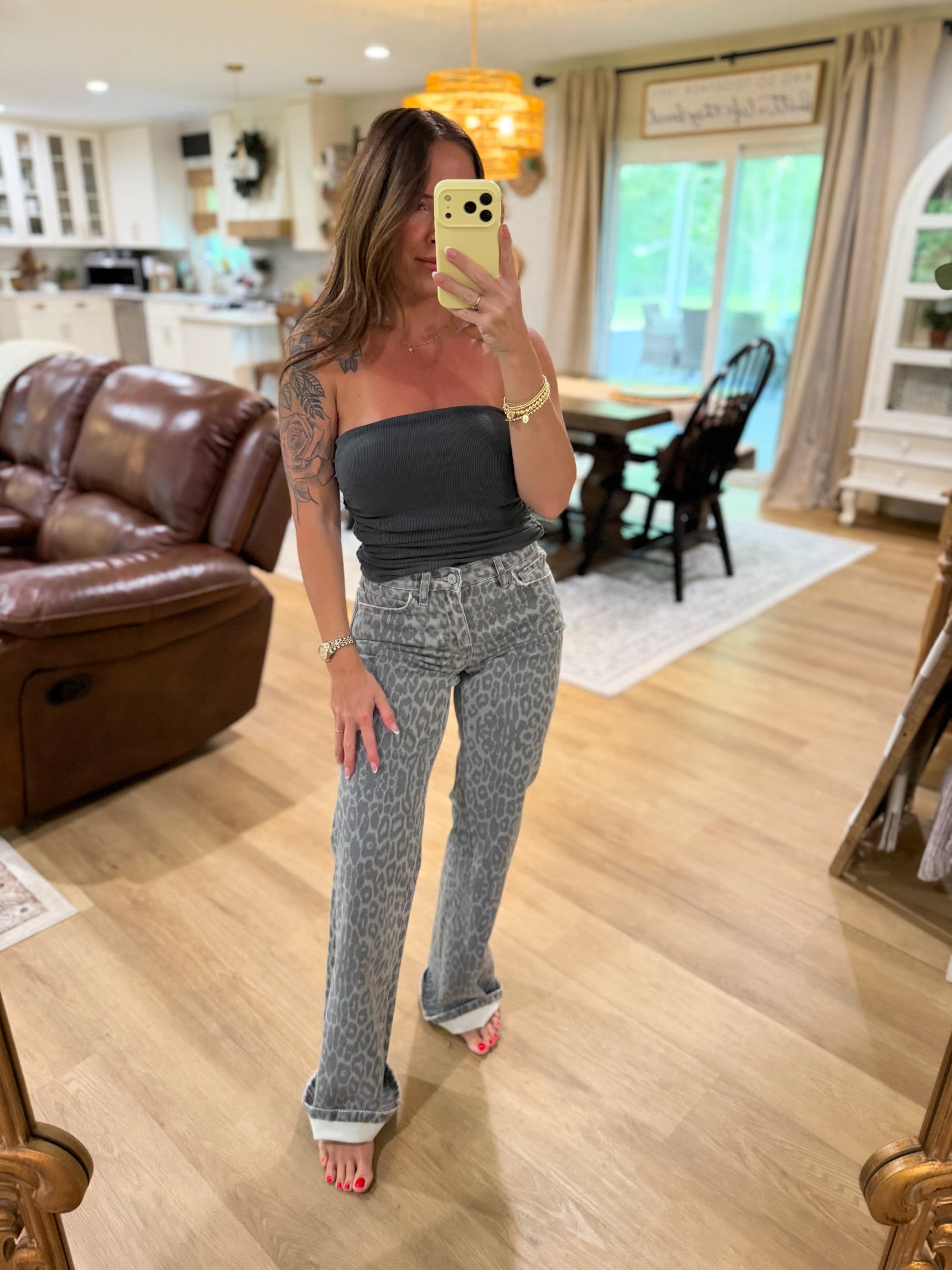 Spencer Ruched Crop Top - Charcoal