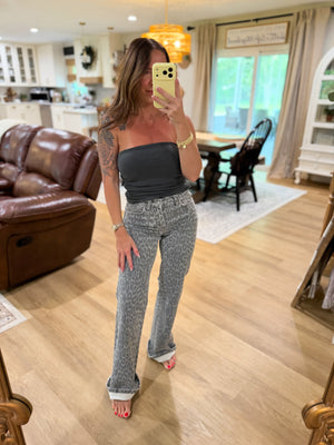 Spencer Ruched Crop Top - Charcoal