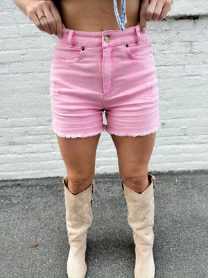 Hope You Remember Pink Denim Shorts
